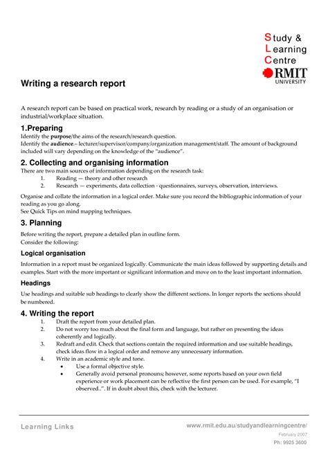 research project report template